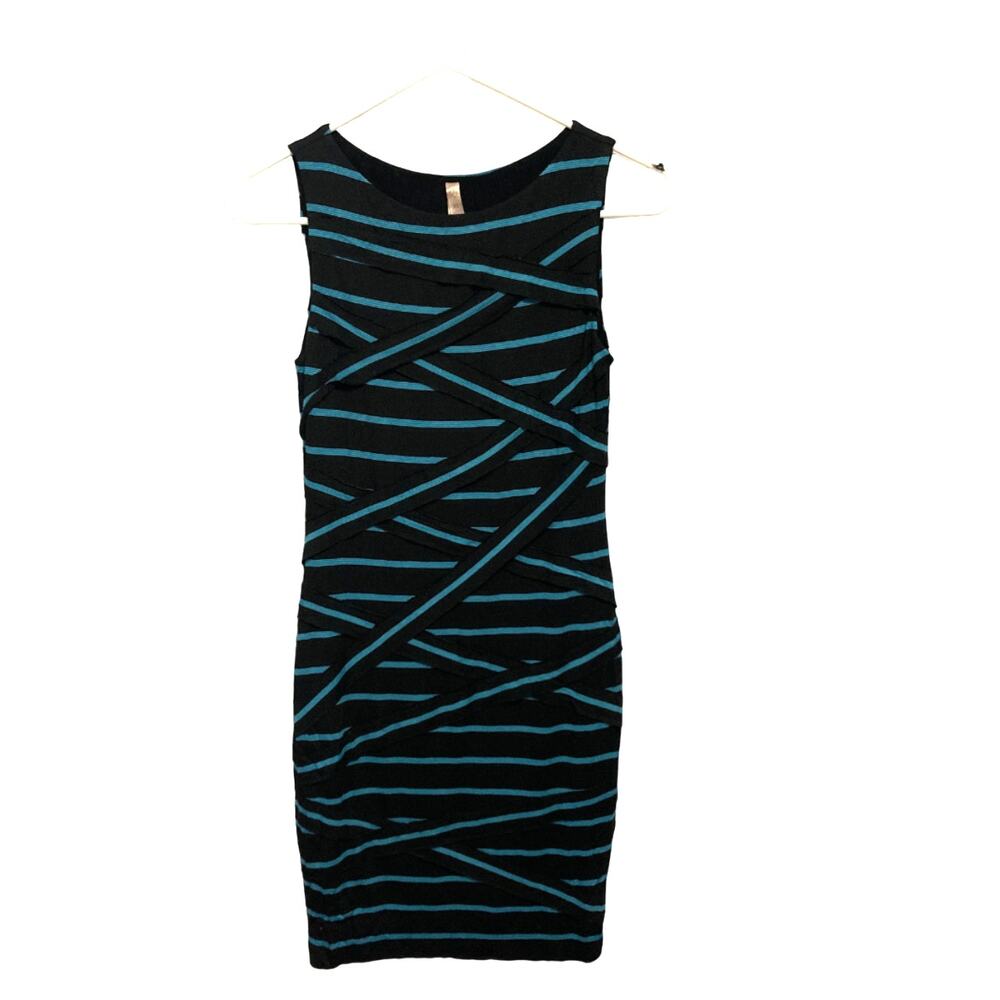 B44 Dressed Sleeveless Sheath Dress Teal Blue and black  Size XS  Extra Small